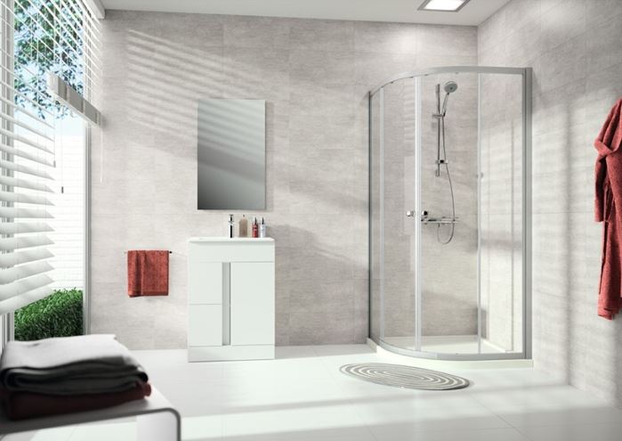 CONCEPT 100 sprchový kút 100x100 cm, R500, posuvné dvere, strieborná pololesklá/sklo číre PTA21605.069.322 Obrázek - fotka