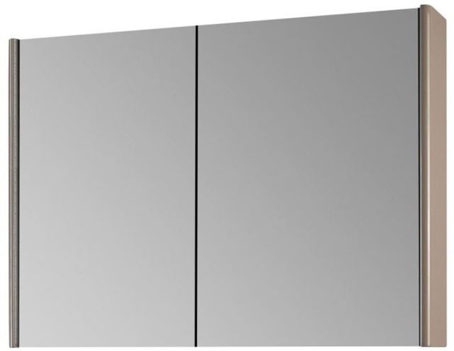 DŘEVOJAS ENZO GA2OE 100 zrkadlová skrinka 95,6x74,1x15,3 cm, osvetlenie s reguláciou stmievania, s vypínačom a el. zásuvkou, lamino/MDF, vysoko lesklá béžová 59579 Obrázek - Hlavní obrázek