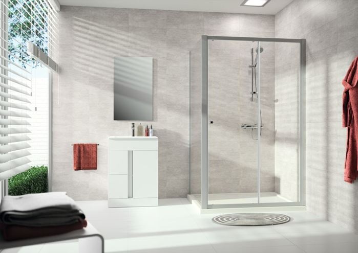 CONCEPT 100 bočná stena 90x190 cm, matná strieborná/číre sklo PTA20505.087.322 Obrázek - fotka
