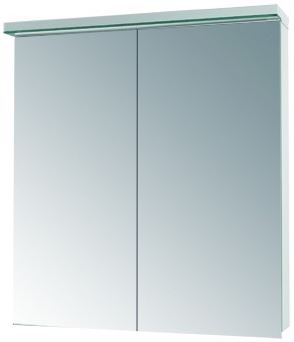 DŘEVOJAS ASTON GA2OE 80 zrkadlová skrinka 80x76,5x21 cm, osvetlenie, s vypínačom a el. zásuvkou, lamino, lesklá biela 137304 Obrázek - Hlavní obrázek