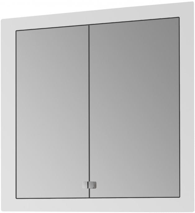 DŘEVOJAS GRID GA2OE 60 zrkadlová skrinka vstavaná 72,4x86,3x14 cm, osvetlenie, s el. zásuvkou, lamino, vysoko lesklá biela