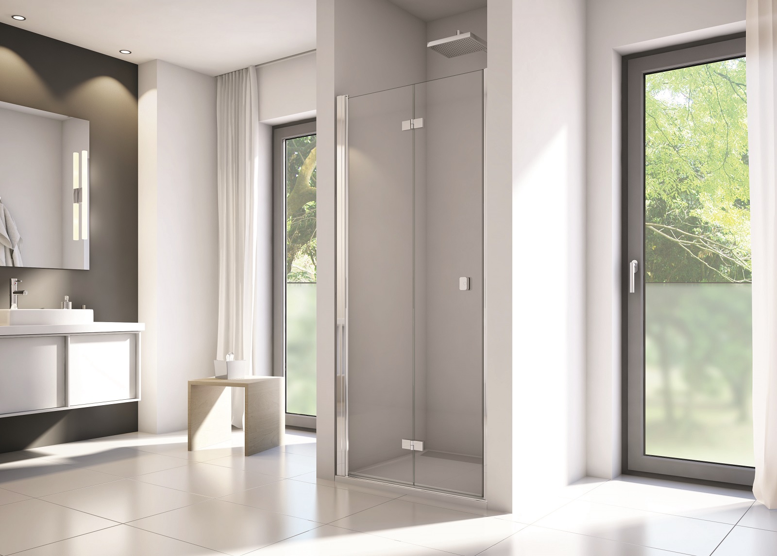 CONCEPT 200 sprchové dvere 80x200 cm, skladacie, pravé, aluchróm/číre sklo