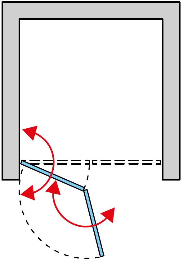CONCEPT 200 sprchové dvere 80x200 cm, skladacie, pravé, aluchróm/číre sklo CONF1D0805007 Obrázek - fotka