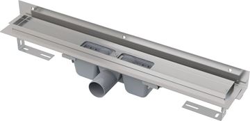 CONCEPT 100 FLEXIBLE sprchový žľab 1050 mm, k stene, bočný odtok DN 50, bez roštu, PP/nerez oceľ