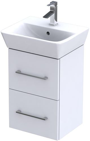 CONCEPT 100 skrinka pod umývadlo 37,4x31,3x55,8 cm, 2 zásuvky, biela PTA-057 Obrázek - Hlavní obrázek