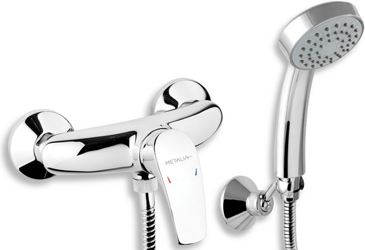 NOVASERVIS METALIA 57 sprchový set s batériou, ručná sprcha, hadica, držiak, chróm 57060,0 Obrázek - Hlavní obrázek