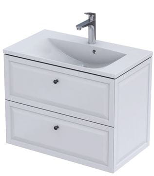 CONCEPT RETRO skrinka pod umývadlo 79,6x45,9x60,3 cm, 2 zásuvky, matná biela