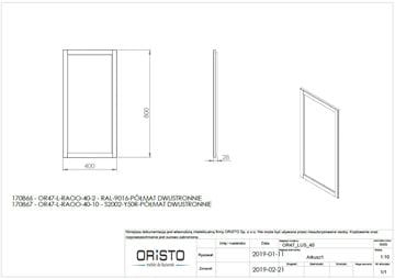 CONCEPT RETRO zrkadlo 40x80 cm OR47-L-RAOO-40-2 Technický nákres