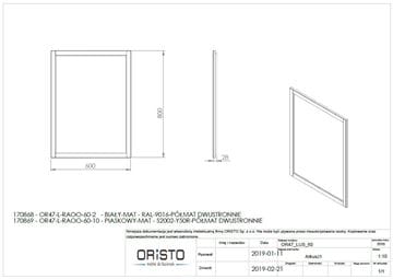 CONCEPT RETRO zrkadlo 60x80 cm OR47-L-RAOO-60-2 Technický nákres