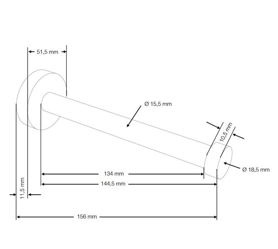 CONCEPT 100 držiak toaletného papiera, nástenný, chróm 400931 Technický nákres