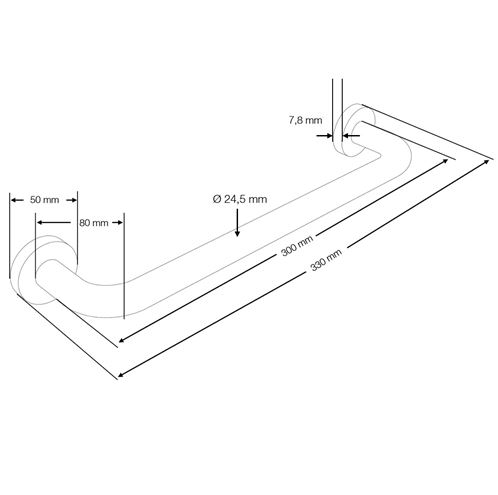 CONCEPT 100 madlo 300 mm, matná čierna 401037 Technický nákres
