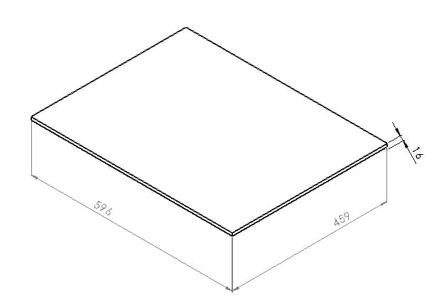 CONCEPT RETRO doska pod umývadlo 59,6x45,9x1,6 cm, matná biela OR00-BU-60-2 Technický nákres