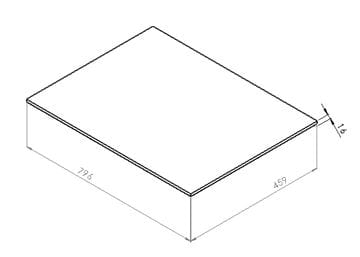CONCEPT RETRO doska pod umývadlo 79,6x45,9x1,6 cm, matná biela OR00-BU-80-2 Technický nákres