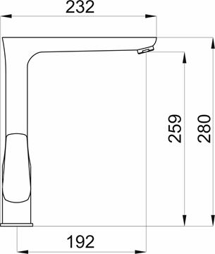 NOVASERVIS METALIA 58 drezová batéria, chróm 58714,0 Technický nákres