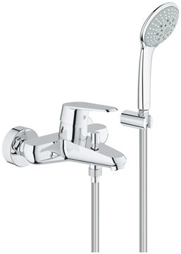 GROHE EURODISC COSMOPOLITAN vaňová nástenná batéria, s prepínačom, so sprchovou súpravou, chróm