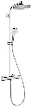 HANSGROHE CROMETTA S SHOWERPIPE 240 sprchový set s termostatickou batériou, horná sprcha, ručná sprcha s 2 prúdmi, tyč, hadica, EcoSmart, chróm