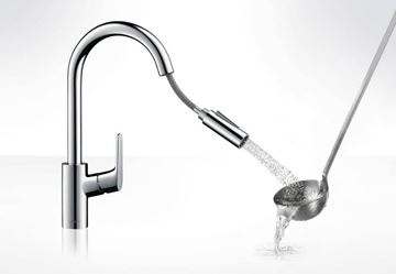 HANSGROHE FOCUS drezová batéria, s vyťahovacou sprškou, matná čierna 31815670 Obrázek - fotka