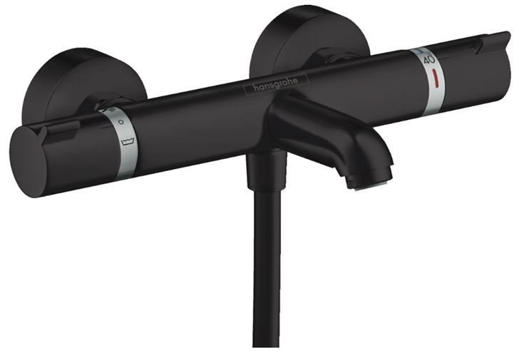 HANSGROHE ECOSTAT vaňová nástenná termostatická batéria, s prepínačom, matná čierna 13114670 Obrázek - Hlavní obrázek