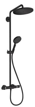 HANSGROHE CROMA SELECT S SHOWERPIPE 280 sprchový set s termostatickou batériou, horná sprcha, ručná sprcha s 3 prúdmi, tyč, hadica, matná čierna