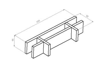 CONCEPT 250 organizér 325x92x65mm do skrinky PTA-020 Technický nákres