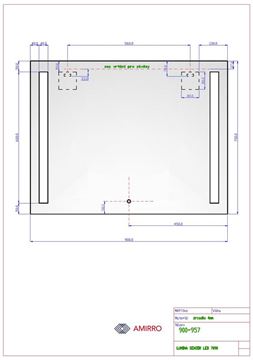 AMIRRO LUMINA SENZOR LED zrkadlo 90x70 cm, s osvetlením, so senzorom 900-957 Technický nákres
