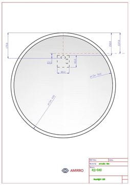 AMIRRO MOONLIGHT zrkadlo 60 cm, s osvetlením 411-040 Technický nákres