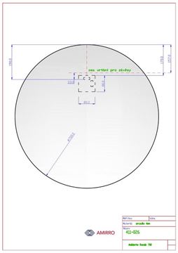AMIRRO AMBIENTE zrkadlo 70 cm, s osvetlením 411-026 Technický nákres