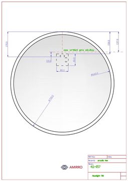 AMIRRO MOONLIGHT zrkadlo 70 cm, s osvetlením 411-057 Technický nákres