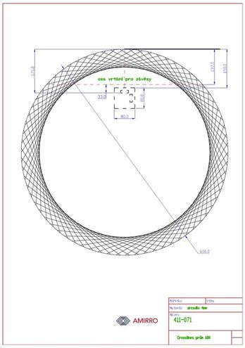 AMIRRO CROSSLINES zrkadlo 60 cm, s osvetlením 411-071 Technický nákres