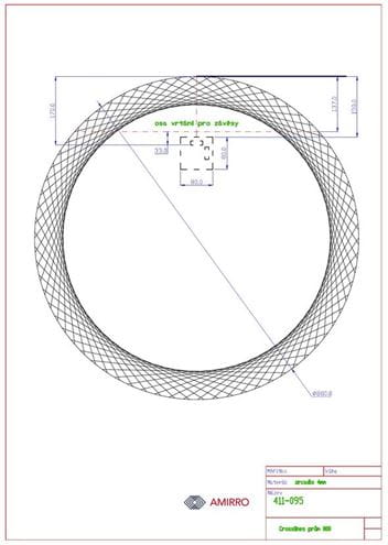 AMIRRO CROSSLINES zrkadlo 80 cm, s osvetlením 411-095 Technický nákres