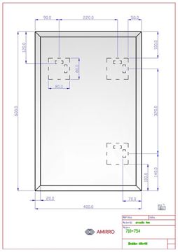 AMIRRO OBSIDIAN zrkadlo 40x60 cm, reverzibilné 710-754 Technický nákres