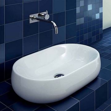 LEBON AZZURA NUVOLA umývadlo nábytkové 600x400x120mm, oválne, biela NUV200/AP6 Obrázek - fotka