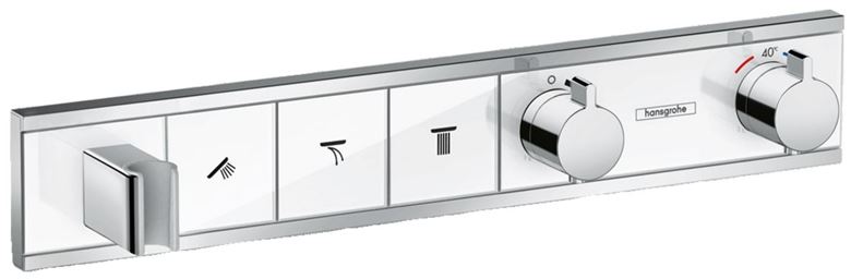 HANSGROHE RAINSELECT podomietková termostatická batéria, pre 3 spotrebiče, s držiakom sprchy, biela/chróm 15356400 Obrázek - Hlavní obrázek