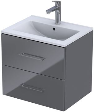 CONCEPT 250 skrinka pod umývadlo 60x45,7x55 cm, 2 zásuvky, antracit lesk