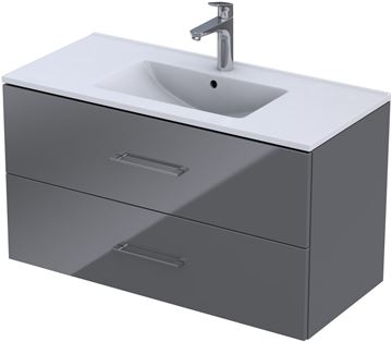 CONCEPT 250 skrinka pod umývadlo 100x45,7x55 cm, 2 zásuvky, antracit lesk