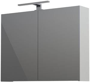CONCEPT 250 zrkadlová skrinka 80x60x16 cm, osvetlenie, lesklá biela
