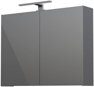 CONCEPT 250 zrkadlová skrinka 80x60x16 cm, osvetlenie, antracit lesk
