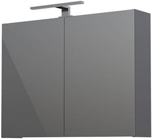 CONCEPT 250 zrkadlová skrinka 80x60x16 cm, osvetlenie, antracit lesk