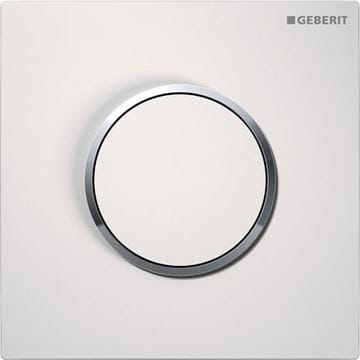 GEBERIT 10 ROUND ovládacie tlačidlo splachovania pre pisoár, plast, biela/lesklý chróm