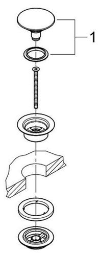 GROHE umývadlový výpust, click-clack, s prepadom, zlatá 65807GN0 Obrázek - fotka