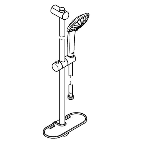 GROHE EUPHORIA 110 MASSAGE sprchová súprava 4-dielna, ručná sprcha pr. 110 mm, 3 prúdy, tyč, hadica, polička, kartáčovaný hard graphite 27226AL1 Obrázek - fotka