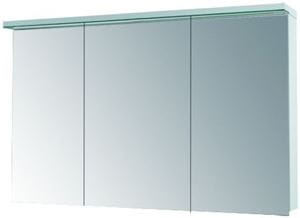 DREVOJAS ASTON GA3OE 120 zrkadlová skrinka 120x76,5x21 cm, osvetlenie, s vypínačom a el. zásuvkou, lamino, lesklá biela