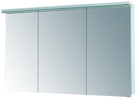 DREVOJAS ASTON GA3OE 120 zrkadlová skrinka 120x76,5x21 cm, osvetlenie, s vypínačom a el. zásuvkou, lamino, lesklá biela 79362 Obrázek - Hlavní obrázek
