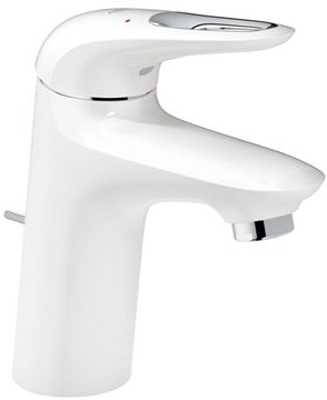 GROHE EUROSTYLE umývadlová stojanková batéria, s odtokovou súpravou, SilkMove ES, mesačná biela/chróm