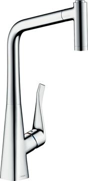 HANSGROHE METRIS M71 drezová batéria, s vyťahovacou sprškou, sBox, chróm
