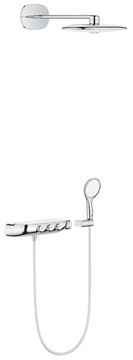GROHE RAINSHOWER SMARTCONTROL DUO 360 sprchový set s termostatickou batériou, horná sprcha, ručná sprcha s 2 prúdmi, hadica, držiak, mesačná biela/chróm