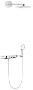 GROHE RAINSHOWER SMARTCONTROL DUO 360 sprchový set s termostatickou batériou, horná sprcha, ručná sprcha s 2 prúdmi, hadica, držiak, mesačná biela/chróm