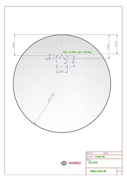 AMIRRO AMBIENTE zrkadlo 60 cm, s osvetlením 411-019 Technický nákres