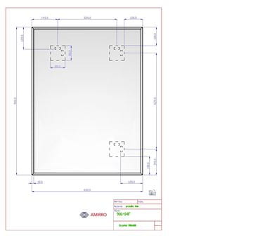AMIRRO CRYSTAL zrkadlo 60x90 cm, reverzibilné 906-04F Technický nákres