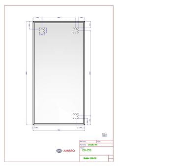 AMIRRO OBSIDIAN zrkadlo 70x150 cm, reverzibilné 710-755 Technický nákres